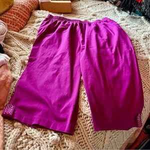 ✨ Catherines Vibrant Magenta Women's Capris | Cropped Pants | Plus Size 1X ✨
